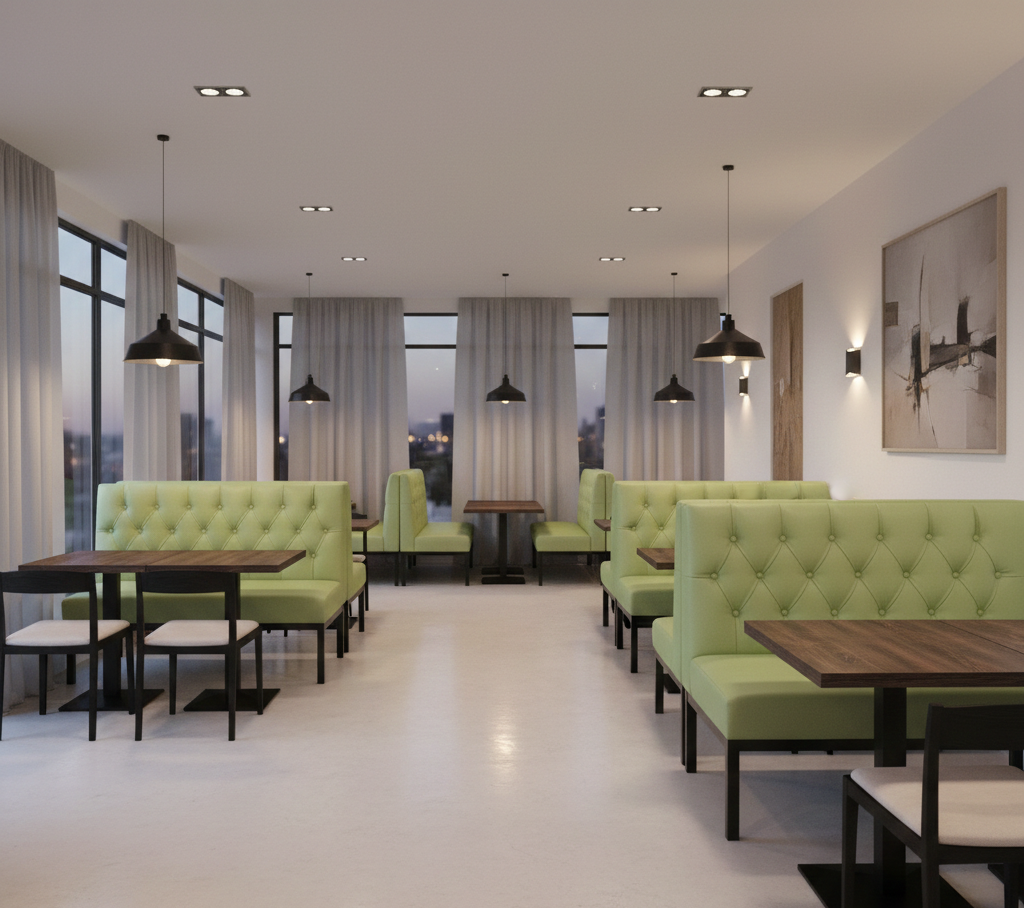 diamond tufted booth with metal frame