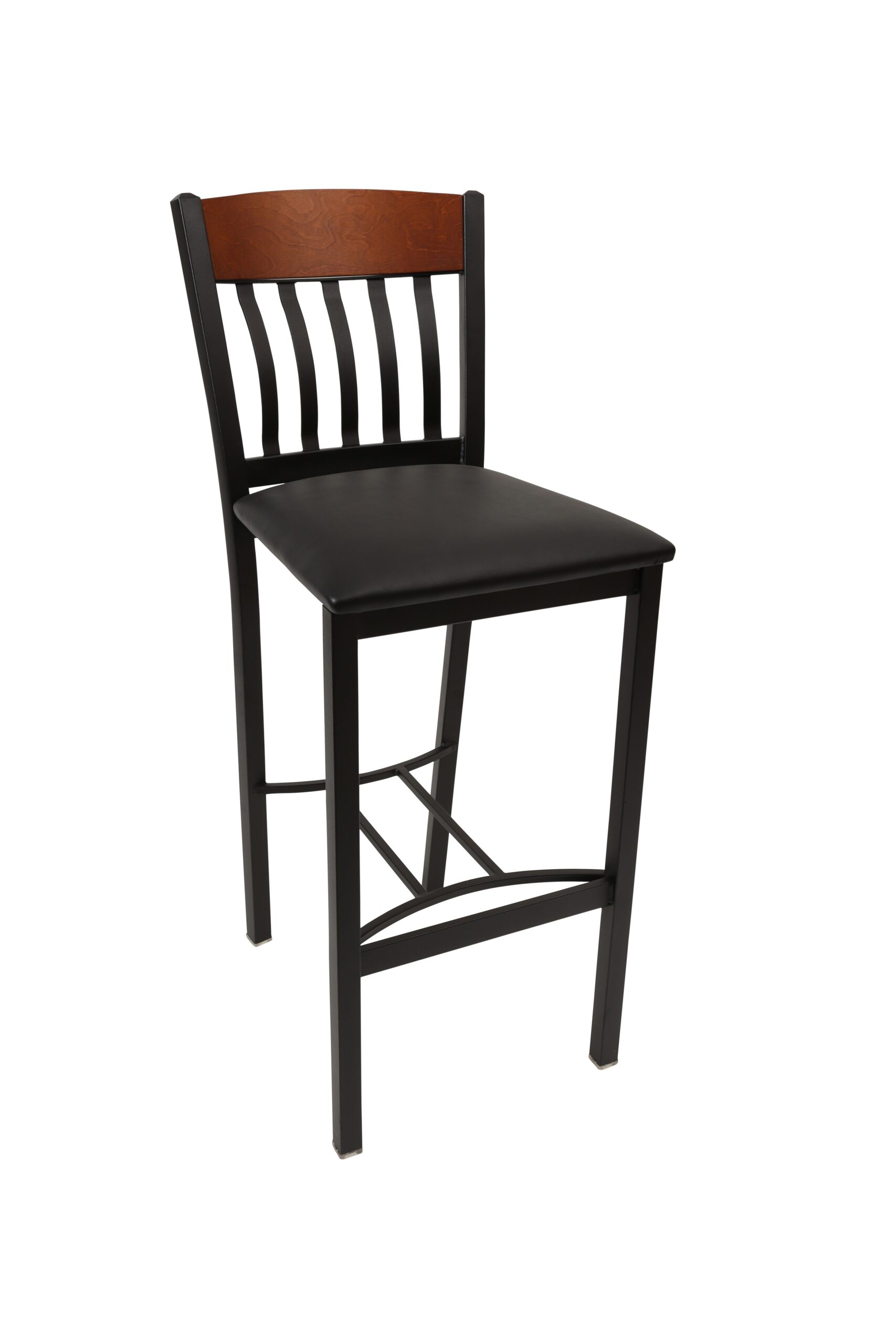Barstool Metal Uphol seat wood back LR