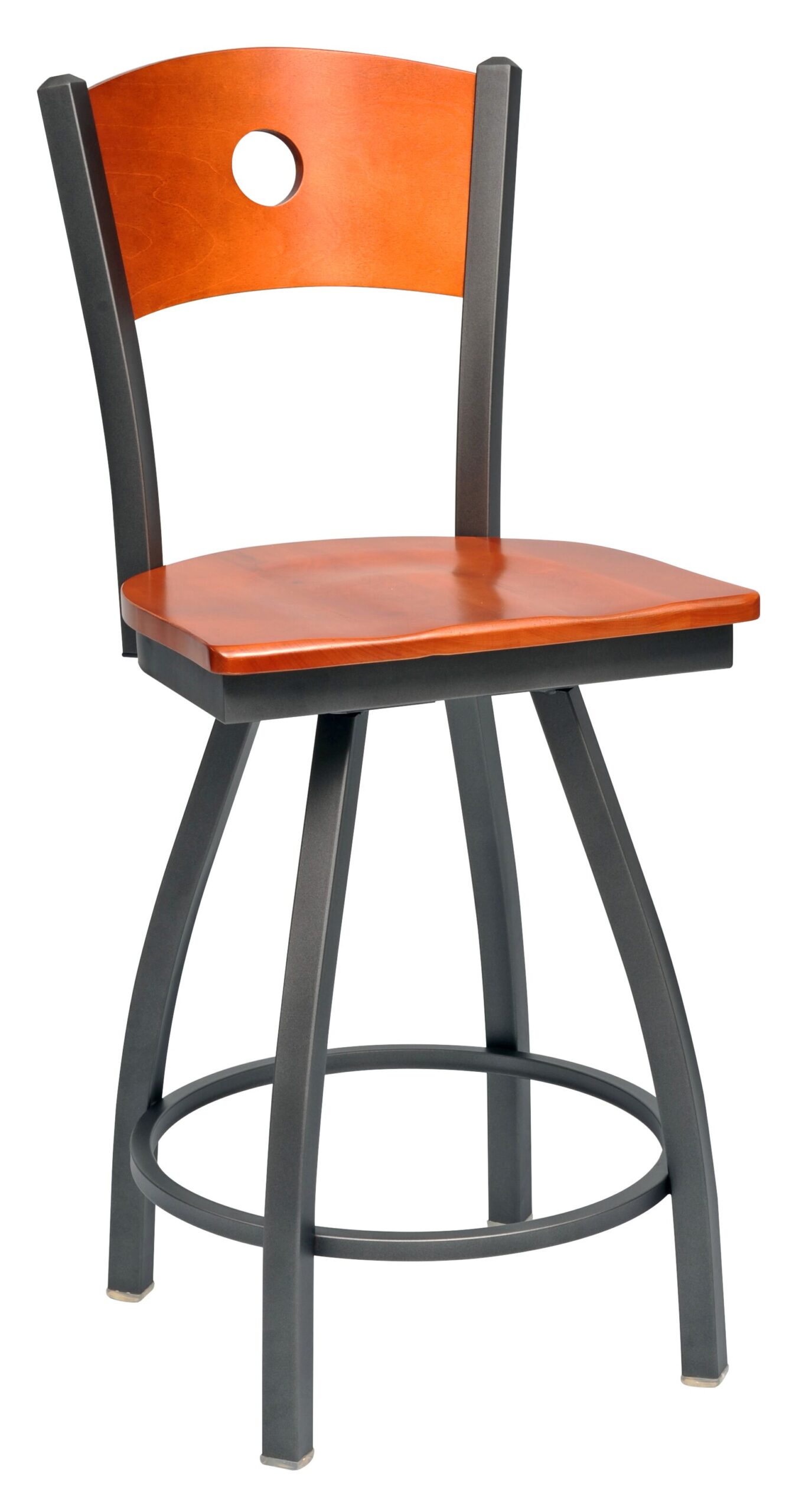 Barstool Tuffy metal wood seat wood back HR