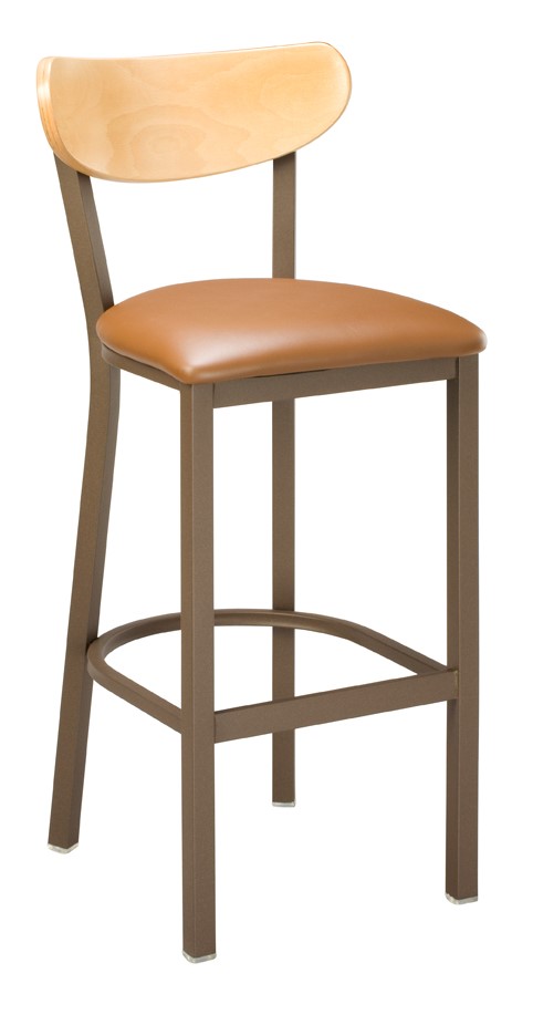 Barstool with kidney back and uph seat