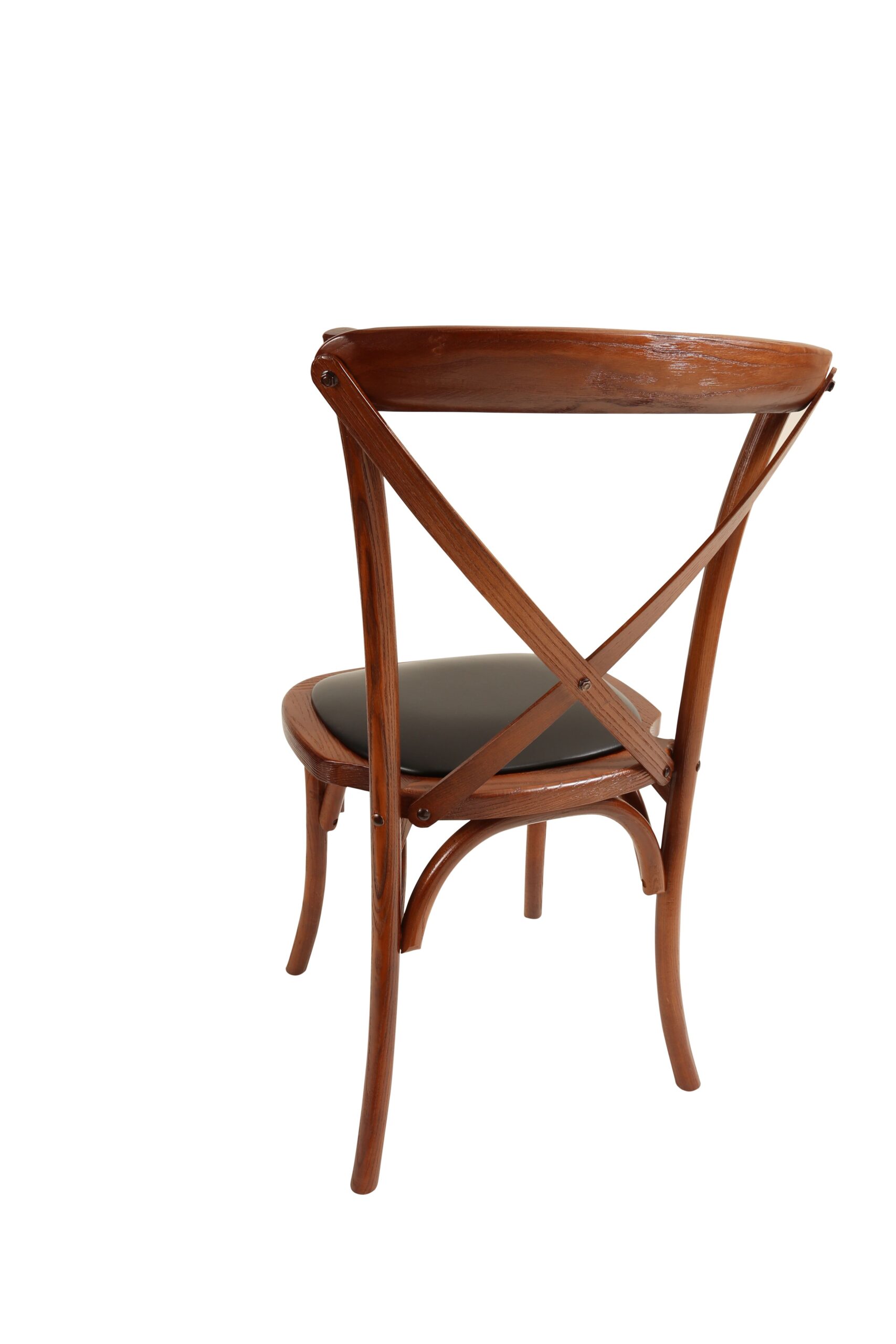 Chair wood with Crossback uphol seat Back view LR