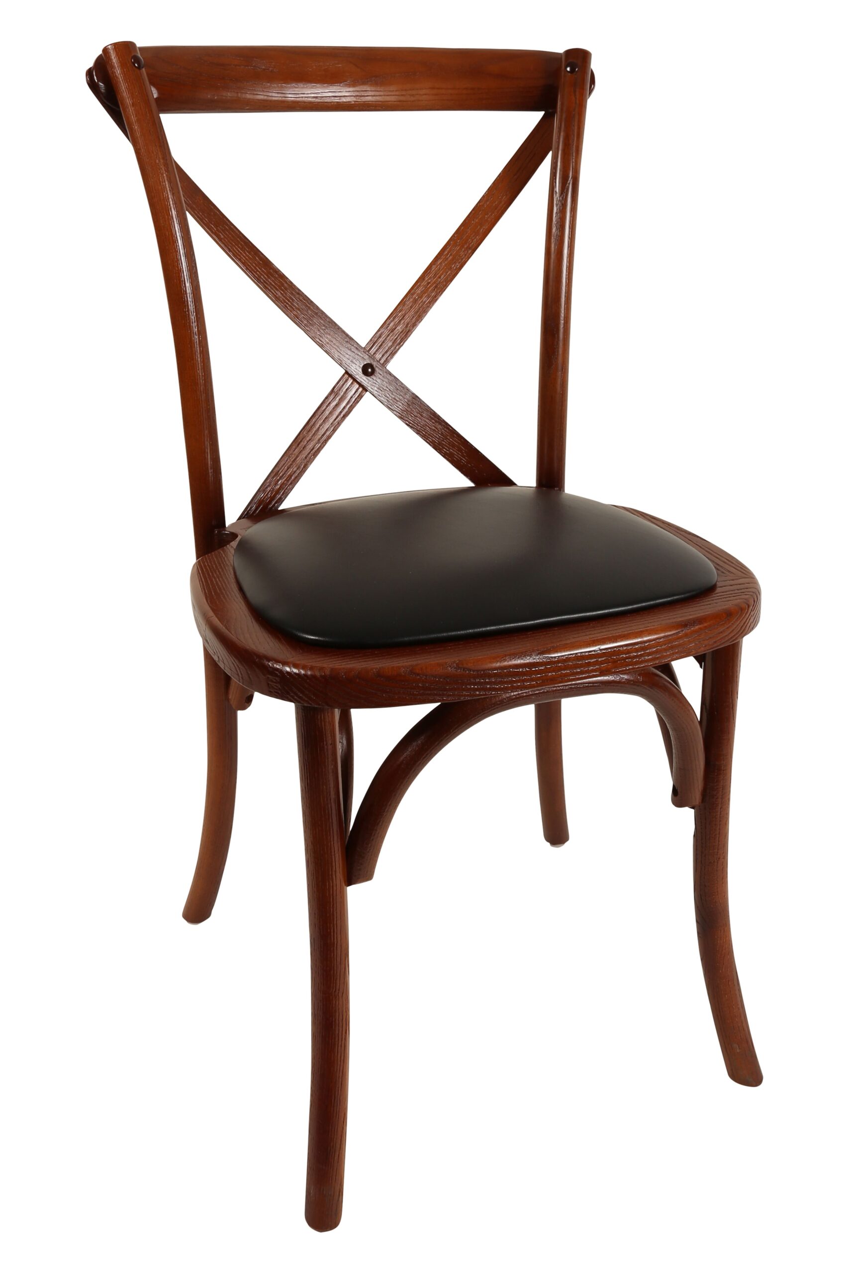Chair wood with Crossback uphol seat Front view HR