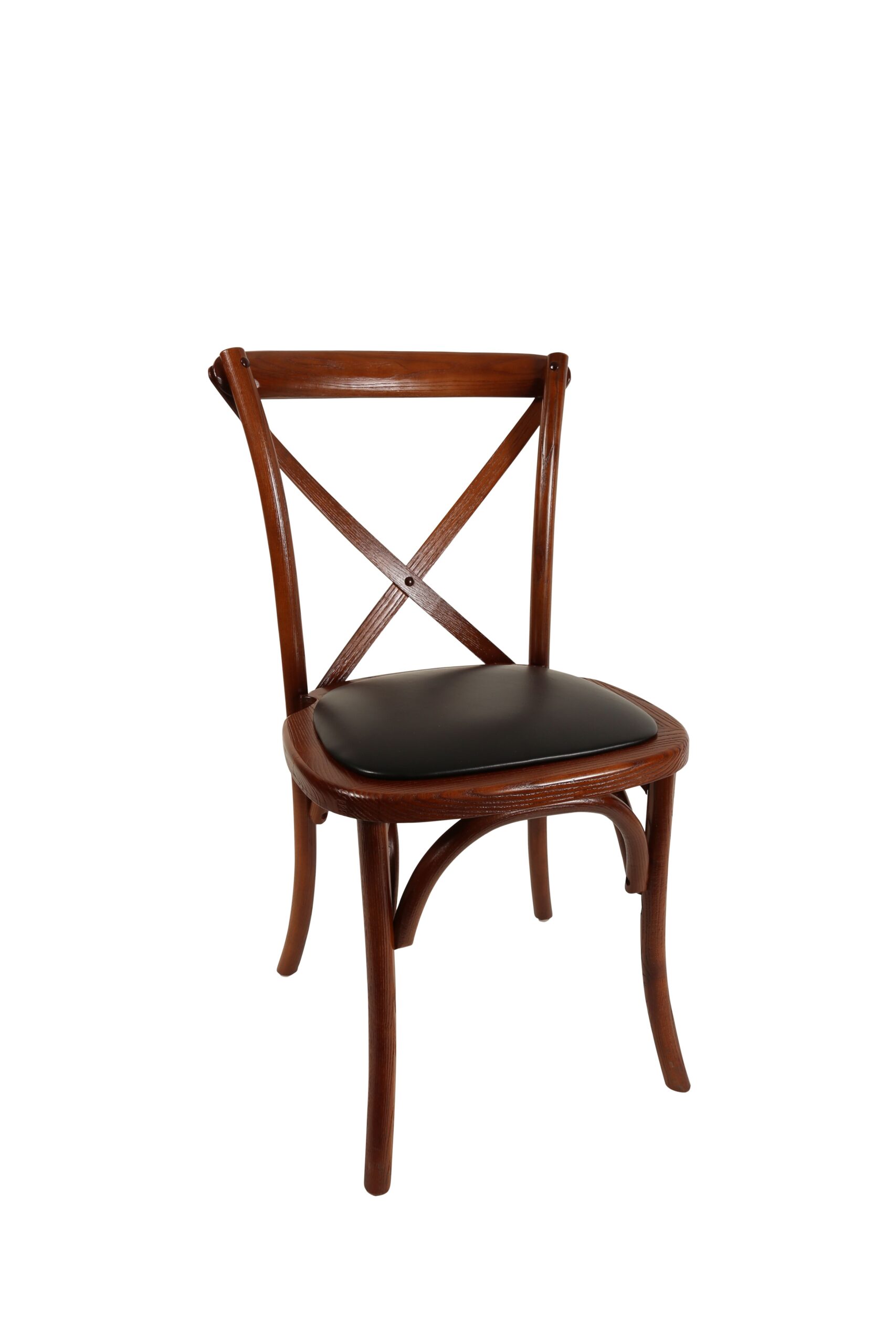 Chair wood with Crossback uphol seat Front view LR