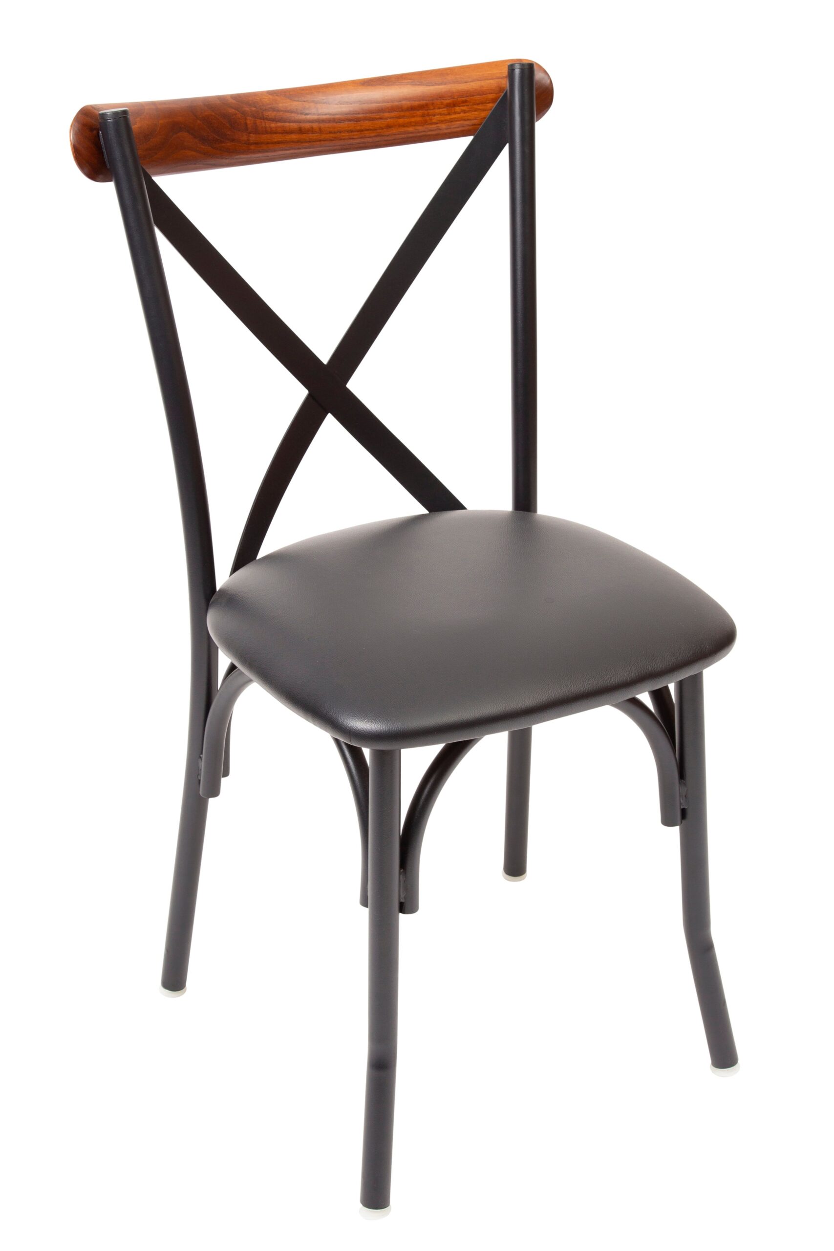 Isaiah Metal Chair with Wood Back & Upholstered Seat