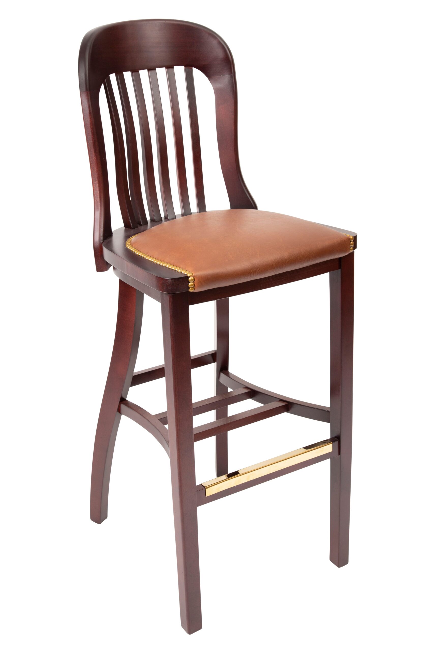 Jury Barstool with Upholstered Seat & Footrest