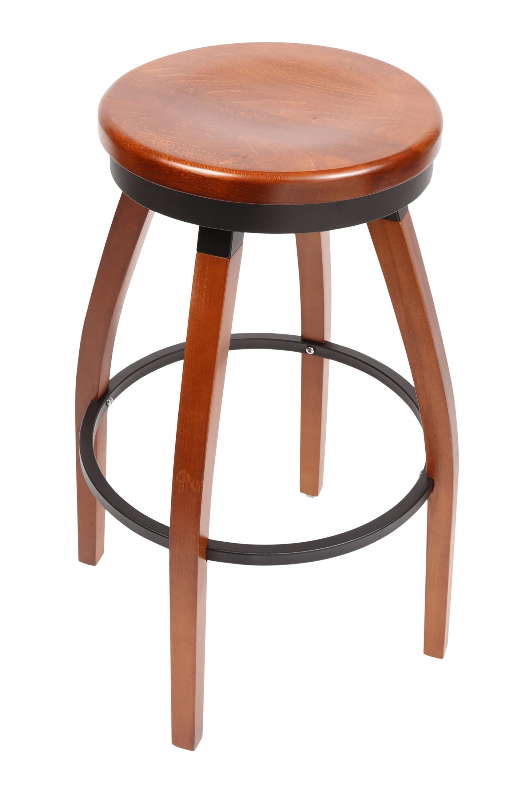 Karaoke Wood Barstool rnd wood seat LR