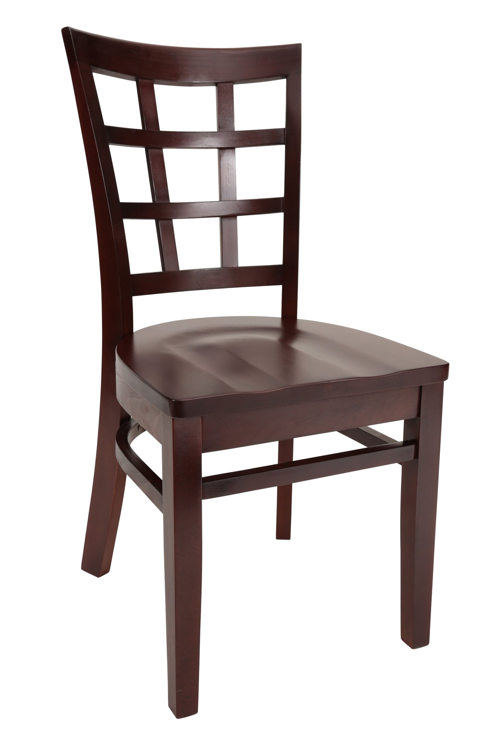 Lattice wood chair with solid wood seat
