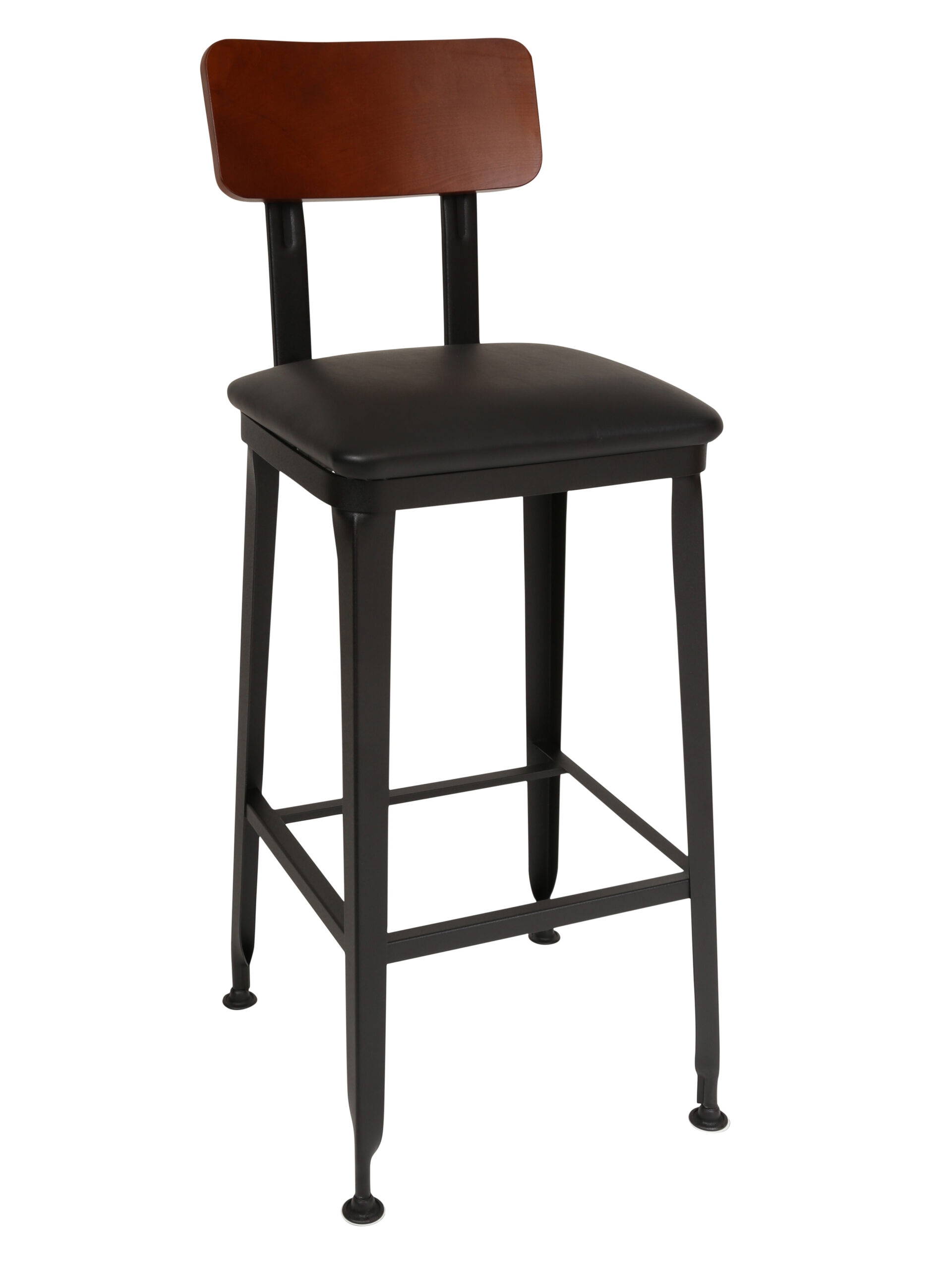 Portland Barstool with wood back and uph seat