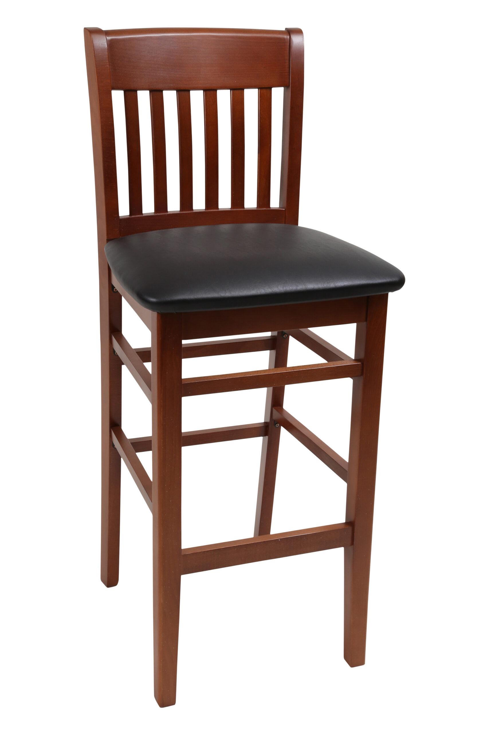 School House Wood Barstool Cherry Blk Uphol