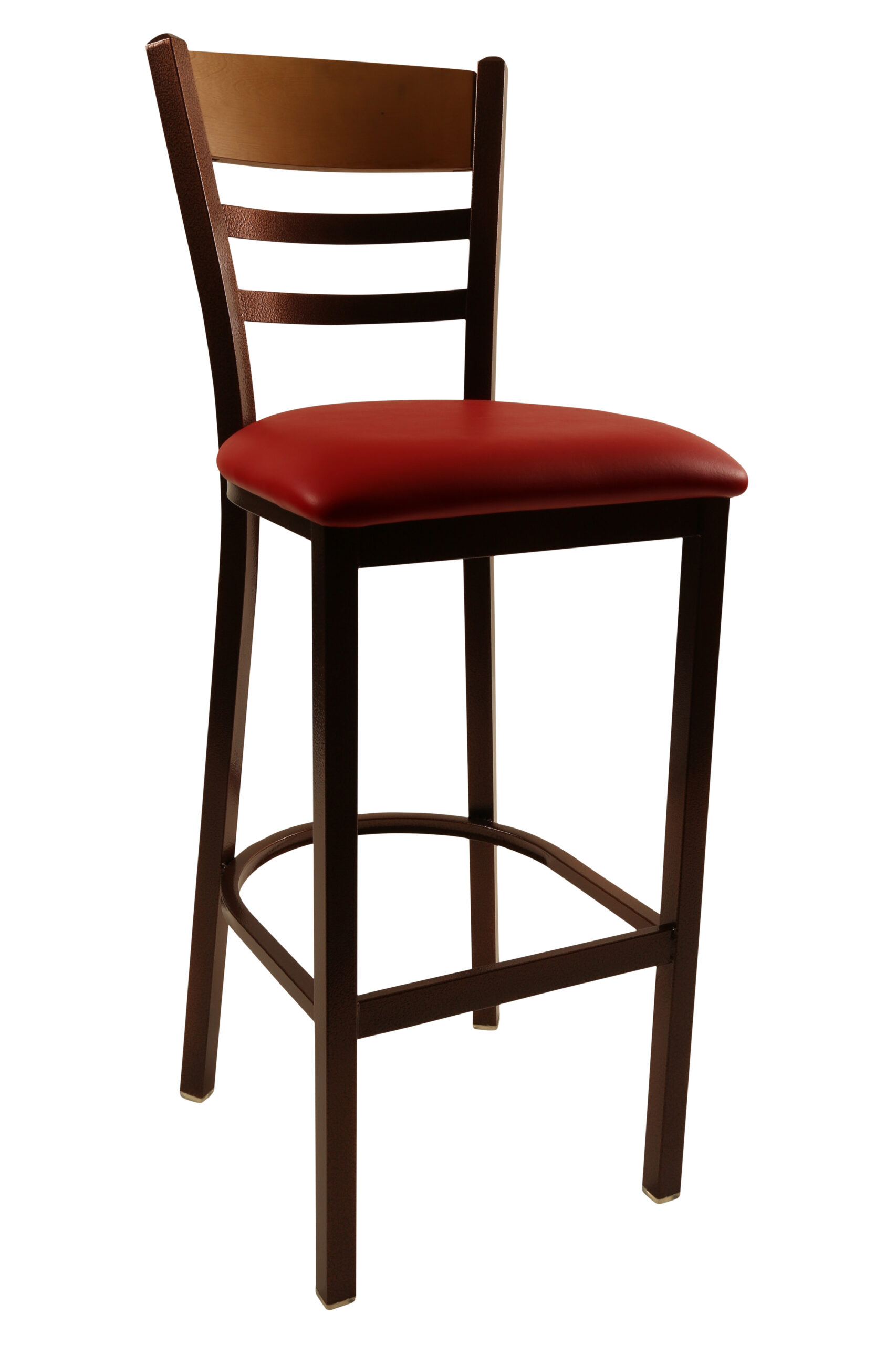 Slot Back 2 Slat Barstool with red uph seat