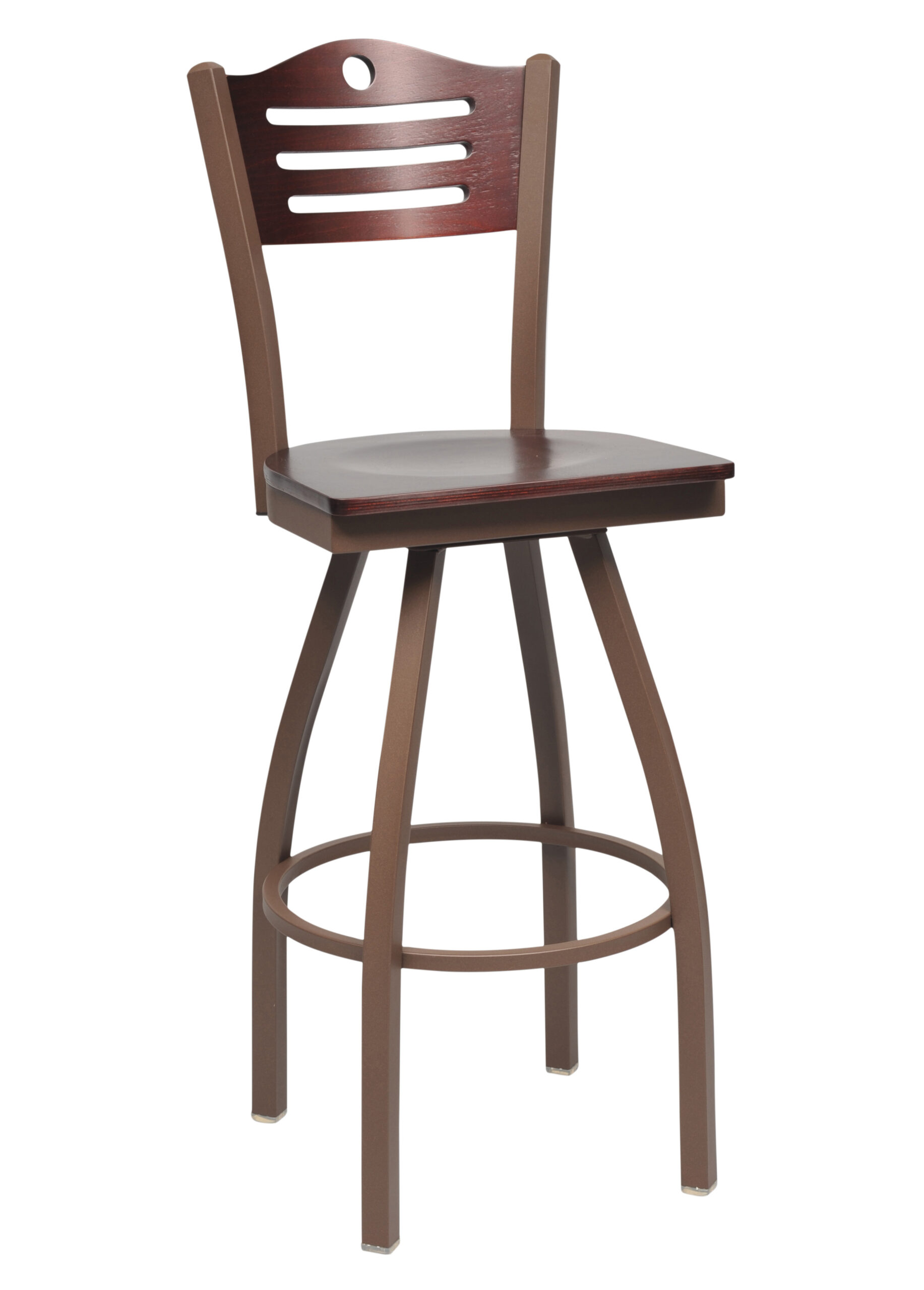 Slot Back 30 Motion Barstool 3 Slot & hole back wood seat