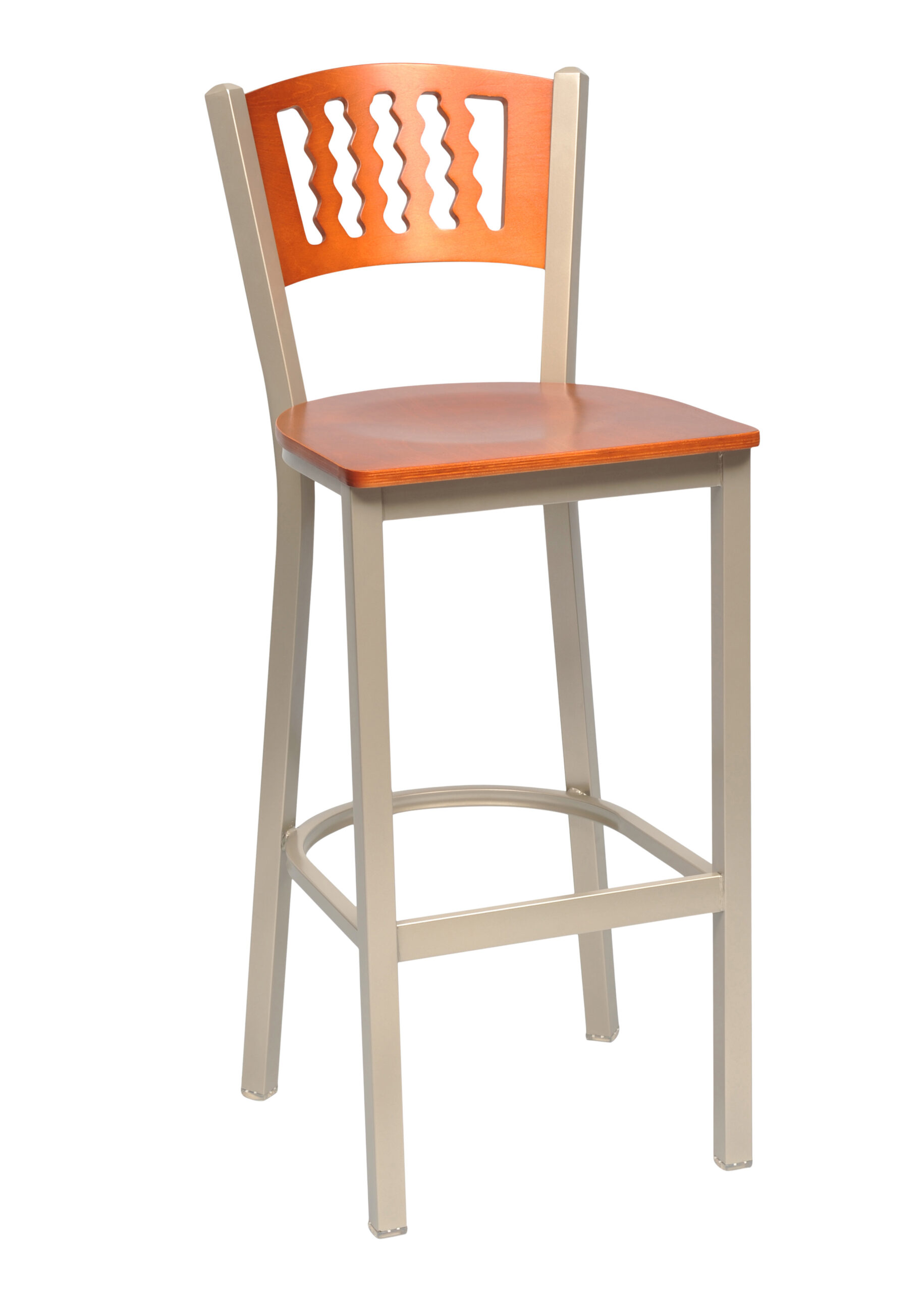 Slot Back Barstool Wavy with plywood seat