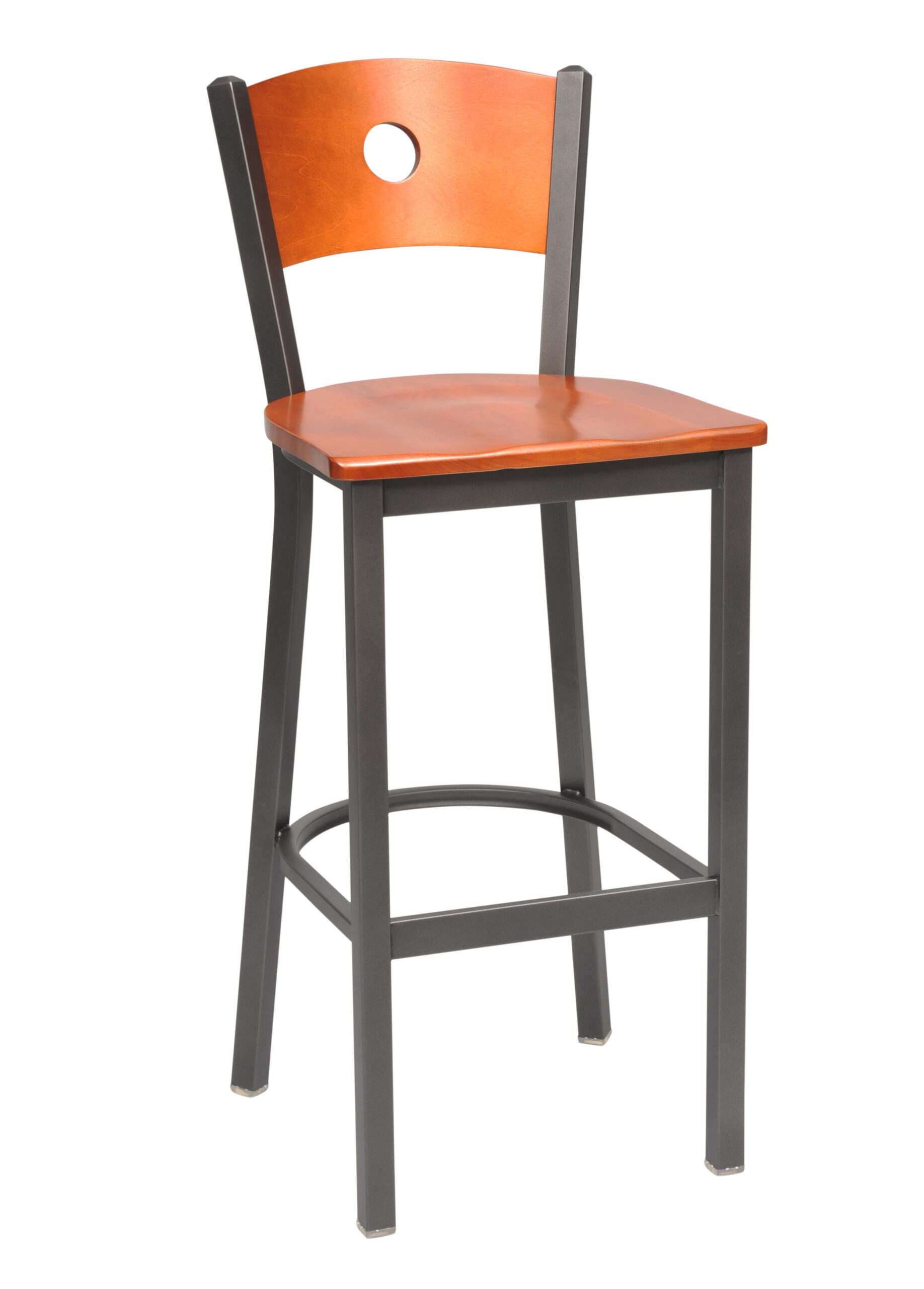 Slot Back Barstool Wood 1 Hole Back & Seat Cherry