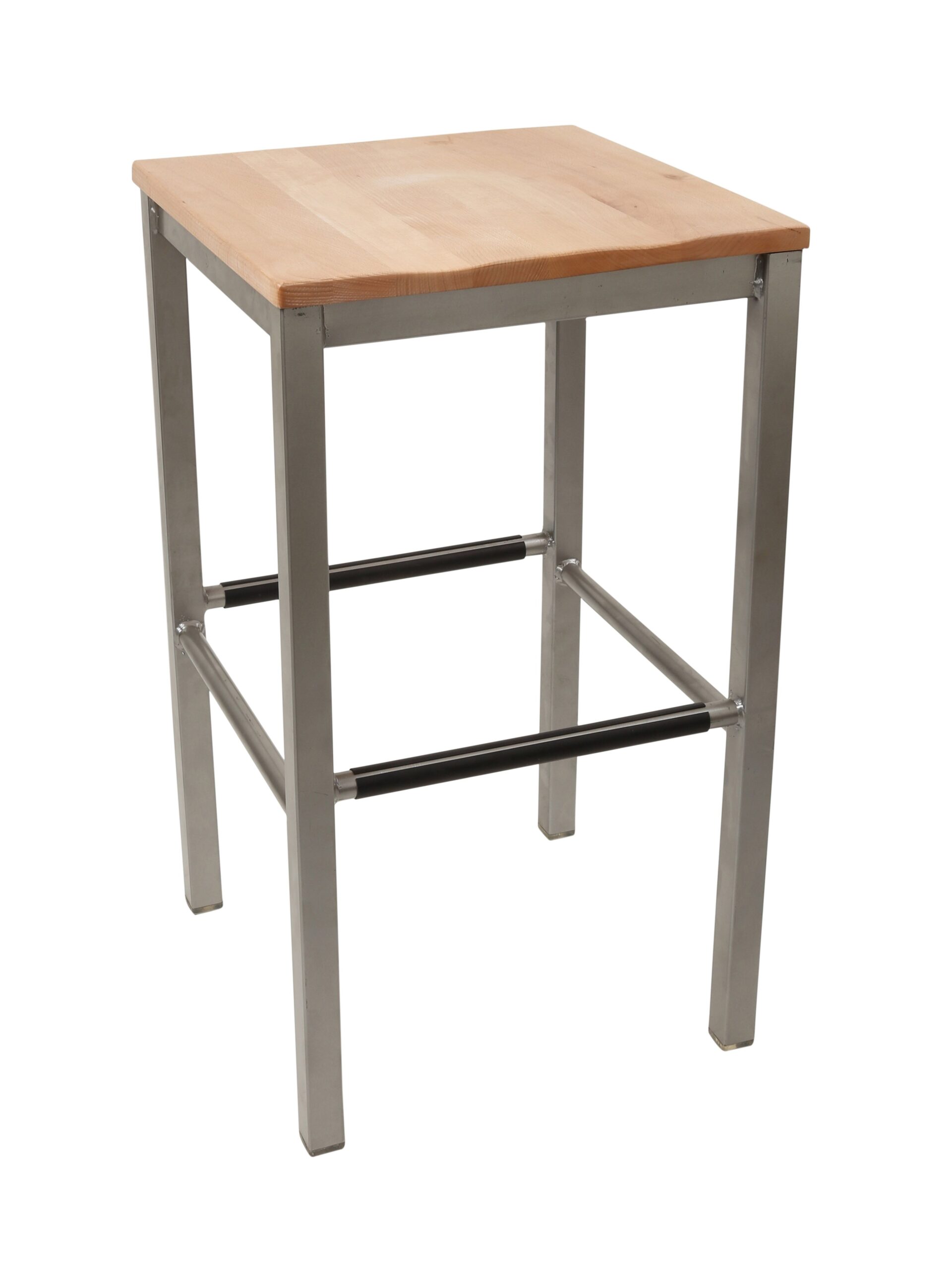 Square tube with Solid Wood Seat