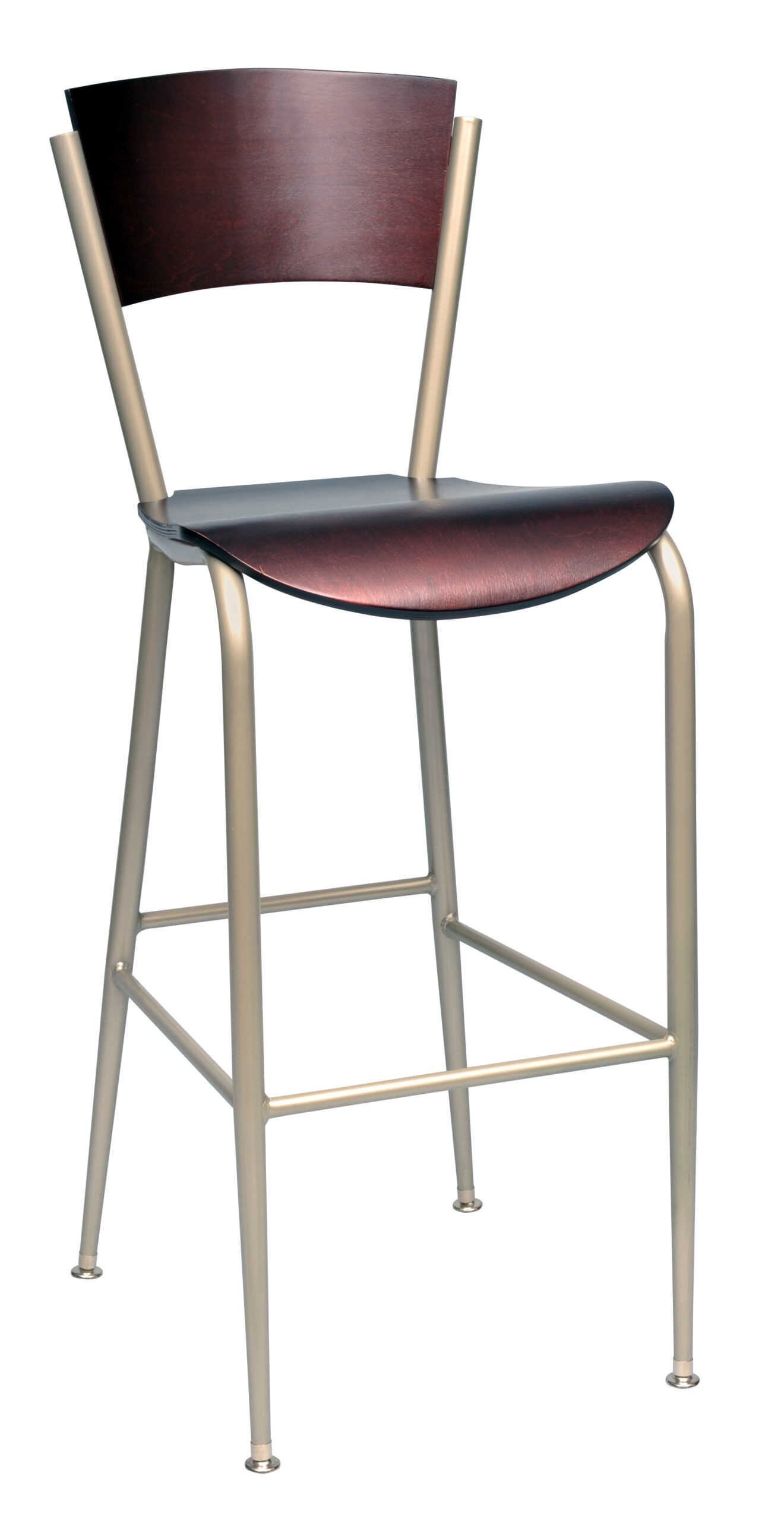 barstool with wood back and seat
